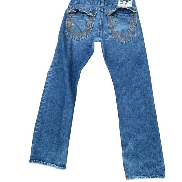 VINTAGE True Religion Jeans Size 34 STRAIGHT Blue - Picture 2 of 10